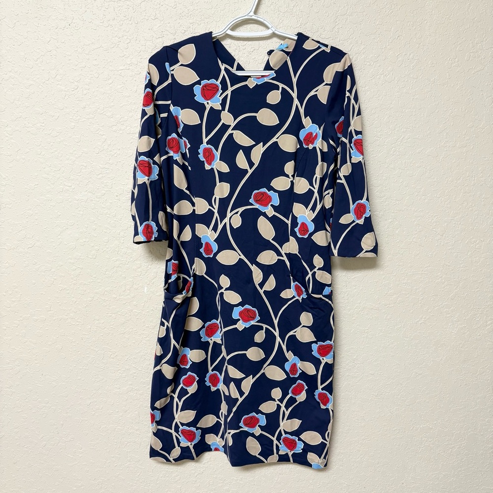 J McLaughlin Womens Dress Size M Stretch Catalina Cloth Rose Print Pockets